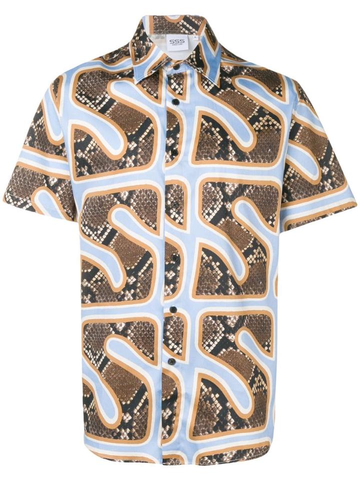 Sss World Corp Hawaiian Short Sleeve Shirt - Blue