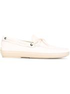 Tod S Rubber Sole Deck Shoes, Men's, Size: 41, White, Leather/rubber