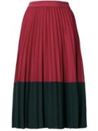 Pinko Colour Block Pleated Skirt - Red