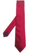 Lanvin Geometric Contrast Dot Tie - Red