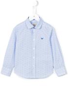 Armani Junior Geometric Logo Print Shirt, Boy's, Size: 8 Yrs, Blue