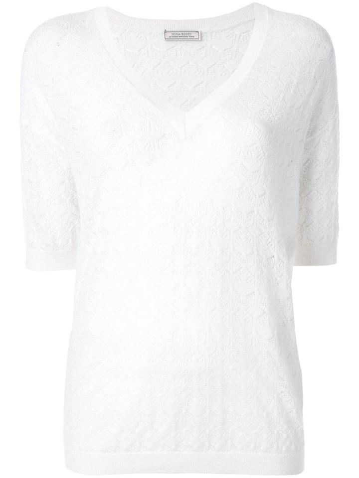 Nina Ricci Patterned Jumper - White