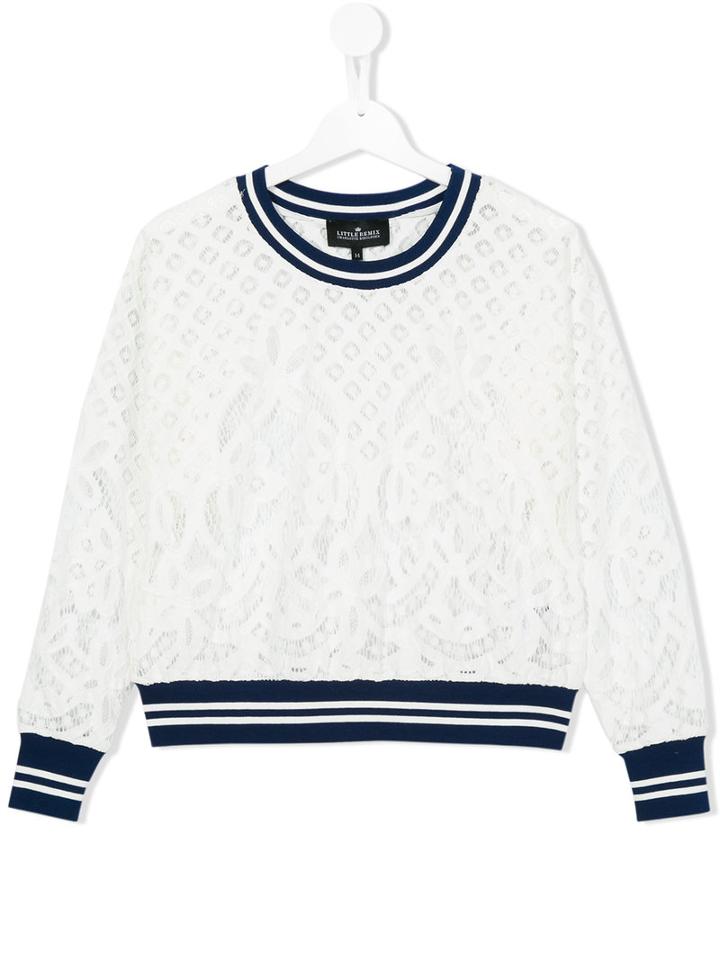 Little Remix Lace Sweatshirt, Girl's, Size: 14 Yrs, White