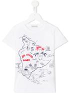 Moncler Kids Map Print T-shirt, Boy's, Size: 12 Yrs, White