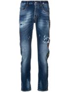 Frankie Morello Patchwork Distressed Jeans - Blue