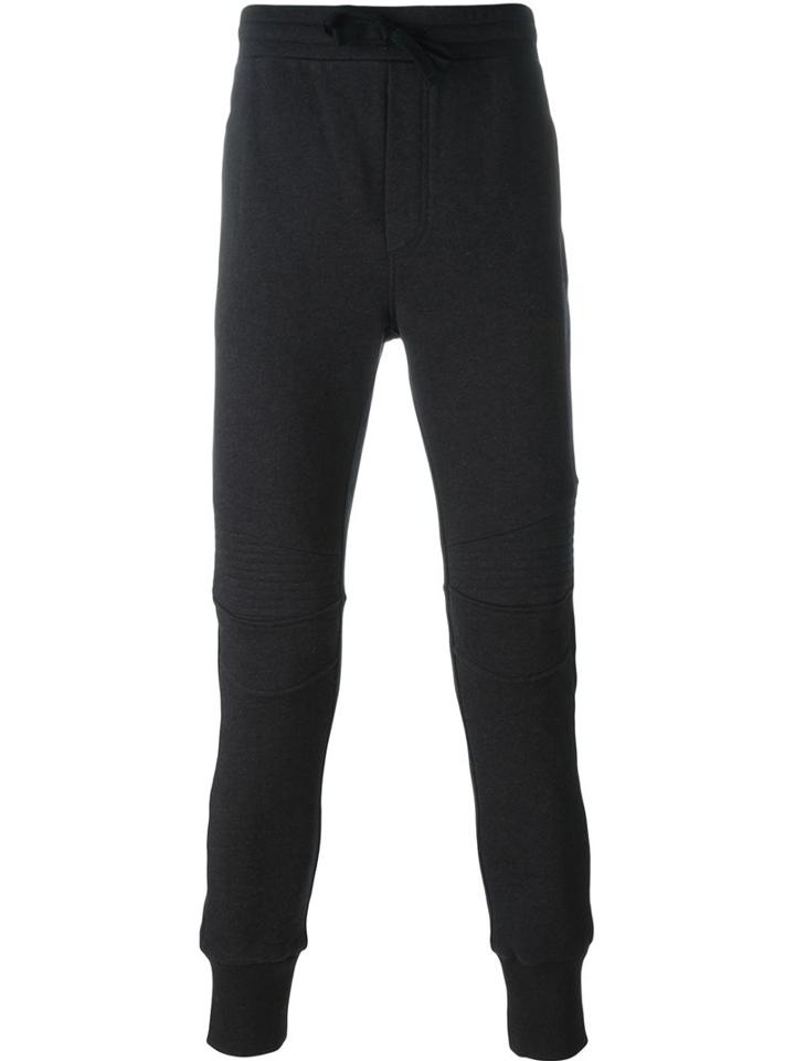 Dolce & Gabbana Ribbed Detail Track Pants, Men's, Size: 52, Grey, Cotton