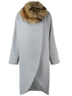 Eleventy Fur Collar Belted Coat