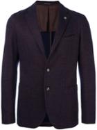 Tagliatore Jacquard Blazer, Men's, Size: 46, Blue, Cotton/polyamide/cupro/virgin Wool