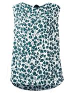 Marni Sleeveless Printed Blouse, Women's, Size: 36, Green, Silk