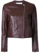 Le Ciel Bleu 'minimal Riders' Jacket, Women's, Size: 38, Red, Sheep Skin/shearling