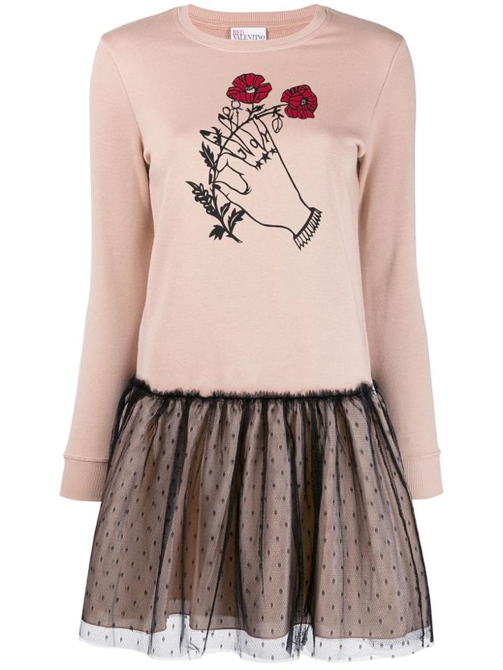 Red Valentino Tulle Detail Dress - Neutrals