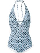 Bottega Veneta Dotted Print Swimsuit - Blue
