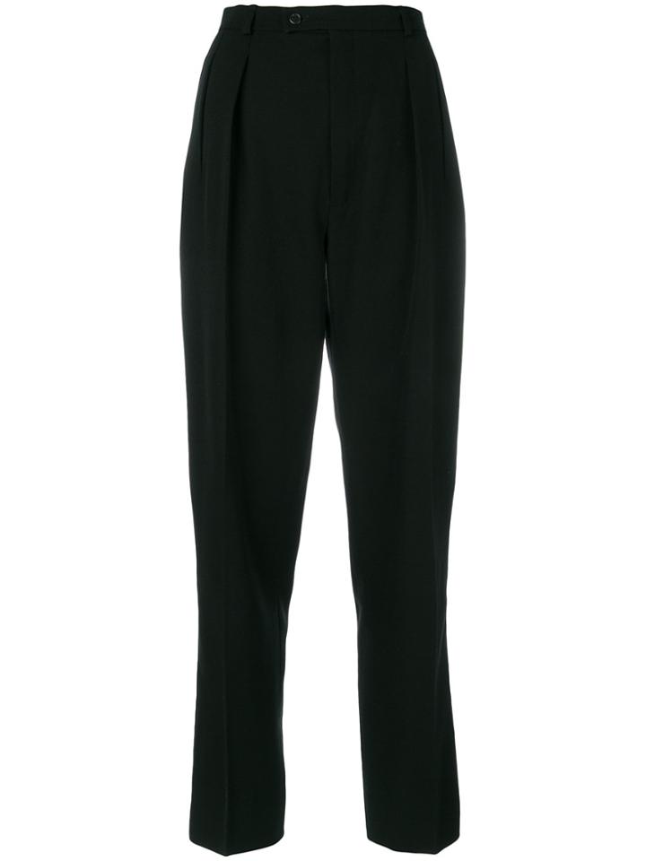 Yves Saint Laurent Vintage Tapered Leg Tailored Trousers - Black
