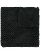 Twin-set - Leather Corsage Scarf - Women - Acrylic/wool - One Size, Black, Acrylic/wool