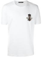 Dolce & Gabbana Crown & Bee Patch T-shirt, Men's, Size: 50, Cotton/brass/viscose/silk