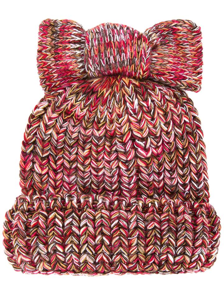 Federica Moretti Knitted Bow Hat - Multicolour