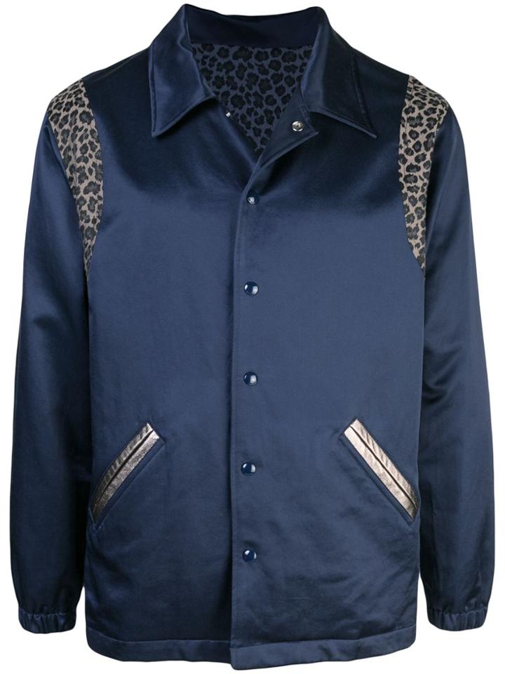 Just Don Reversible Varsity Jacket - Blue