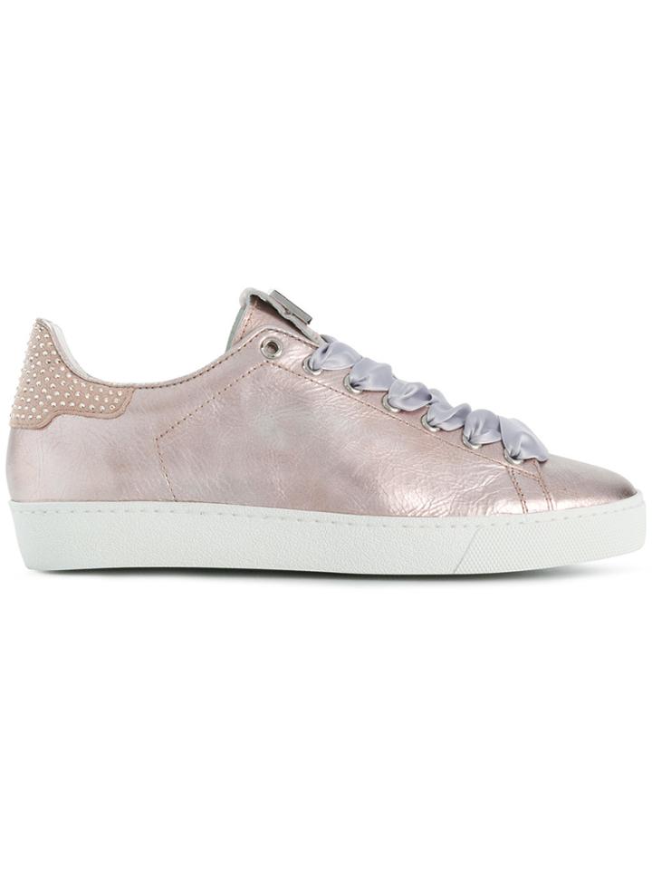 Hogl Lace-up Metallic Sneakers - Nude & Neutrals