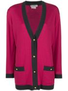 Salvatore Ferragamo Vintage Knitted V-neck Cardigan - Pink & Purple