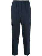 Theory Elastic-waist Tapered-leg Trousers - Blue