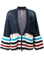 Antonio Marras Embellished Striped Cardigan, Women's, Size: Xs, Blue, Cotton/polyester/glass