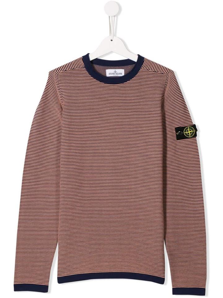 Stone Island Junior Horizontal Striped Jumper - Blue