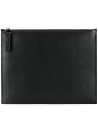 Maison Margiela Rectangle Zip Pouch, Adult Unisex, Black, Calf Leather/polyester