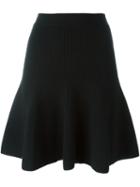 Alexander Mcqueen Flared Knit Skirt, Women's, Size: Small, Black, Polyamide/spandex/elastane/wool