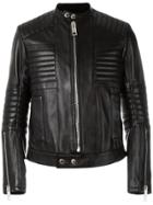 Les Hommes Zipped Biker Jacket - Black