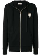Ih Nom Uh Nit Chest Patch Zip Front Hoodie - Black
