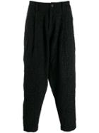 Ziggy Chen Checked Tapered Trousers - Black