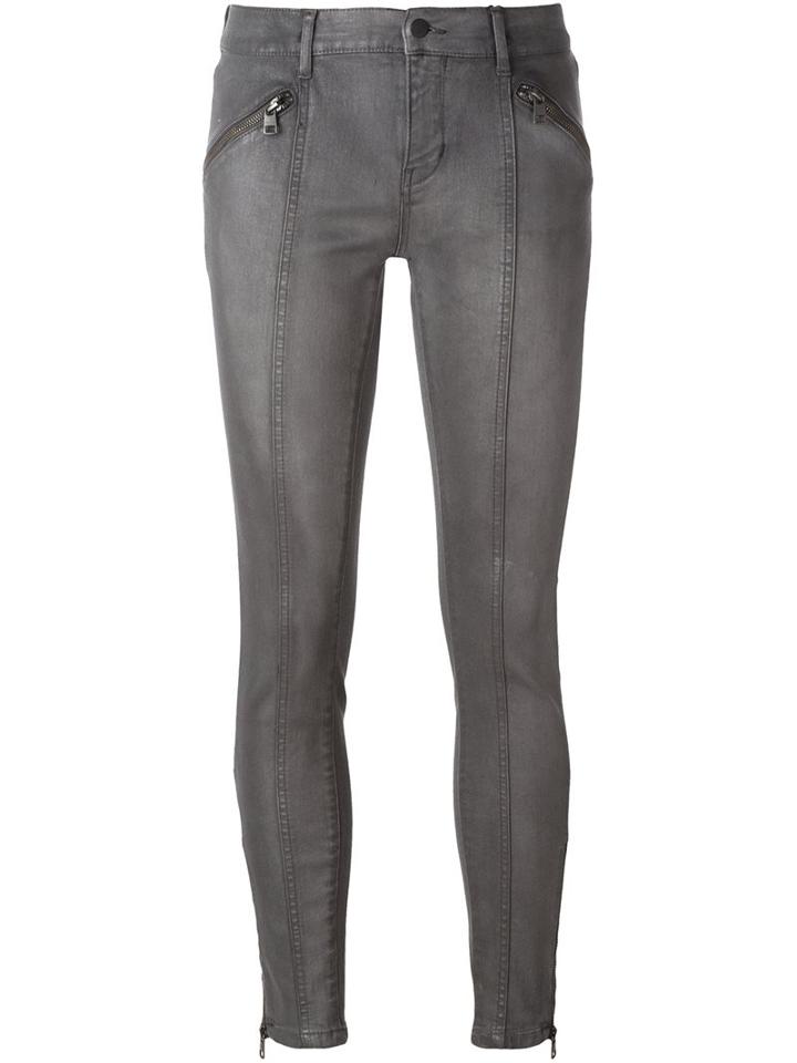 Calvin Klein Jeans Zipped Ankle Skinny Jeans, Women's, Size: 26, Grey, Cotton/polyester/spandex/elastane