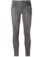 Calvin Klein Jeans Zipped Ankle Skinny Jeans, Women's, Size: 26, Grey, Cotton/polyester/spandex/elastane