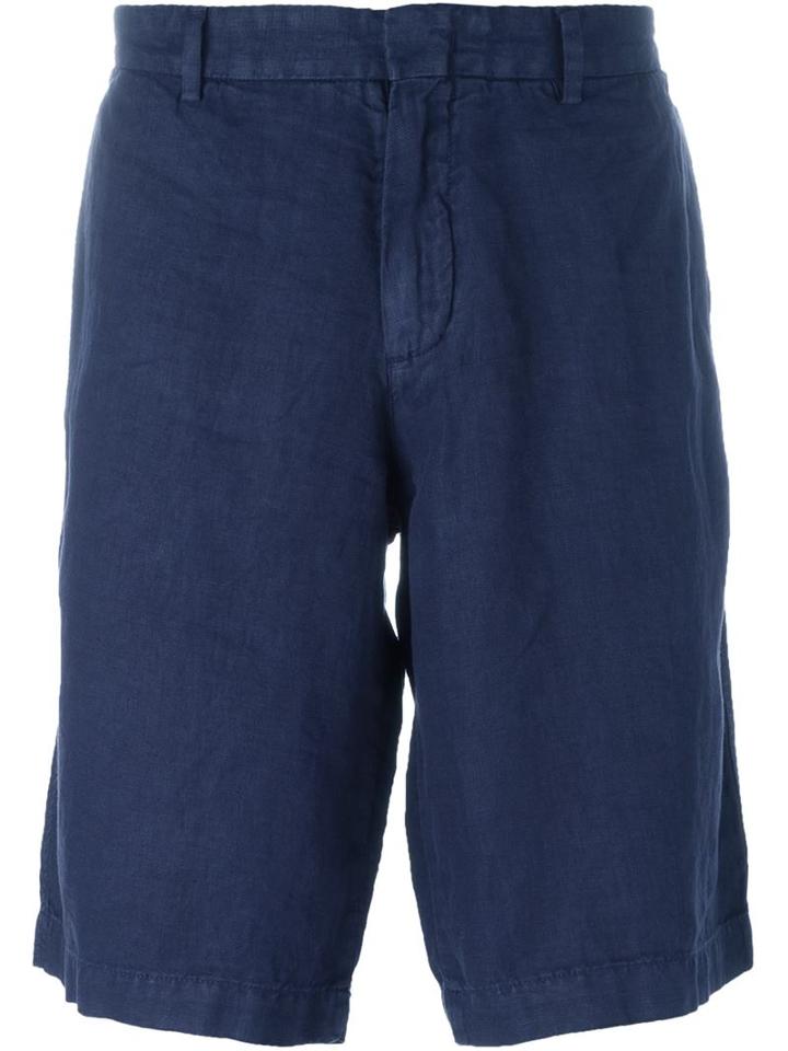 Z Zegna Casual Shorts, Men's, Size: 50, Blue, Linen/flax