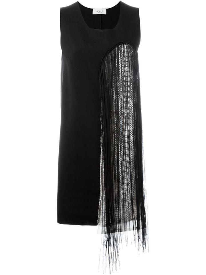 Aviù Cut-out Fringed Shift Dress