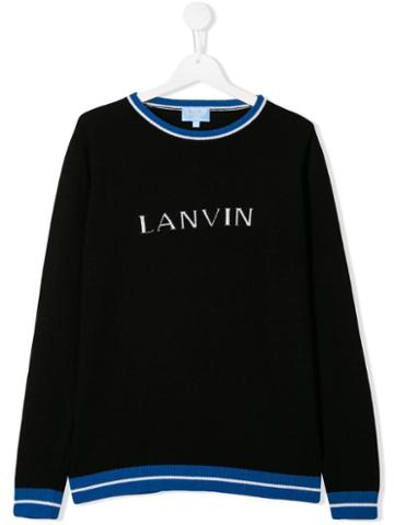 Lanvin Enfant Logo Intarsia Jumper - Black