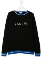 Lanvin Enfant Logo Intarsia Jumper - Black