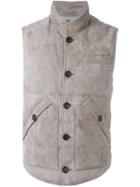 Brunello Cucinelli Padded Waistcoat, Men's, Size: Xxxl, Grey, Feather Down/leather/nylon