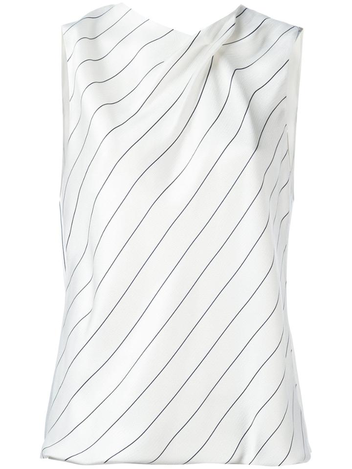 Giorgio Armani Striped Sleeveless Top - White
