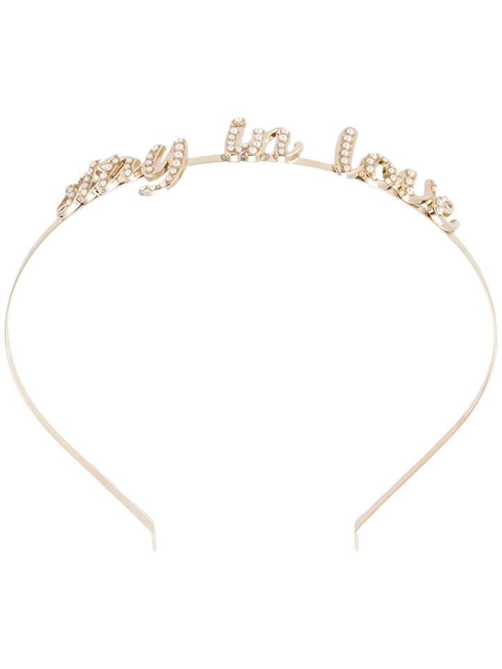 Red Valentino Stay In Love Headband - Metallic