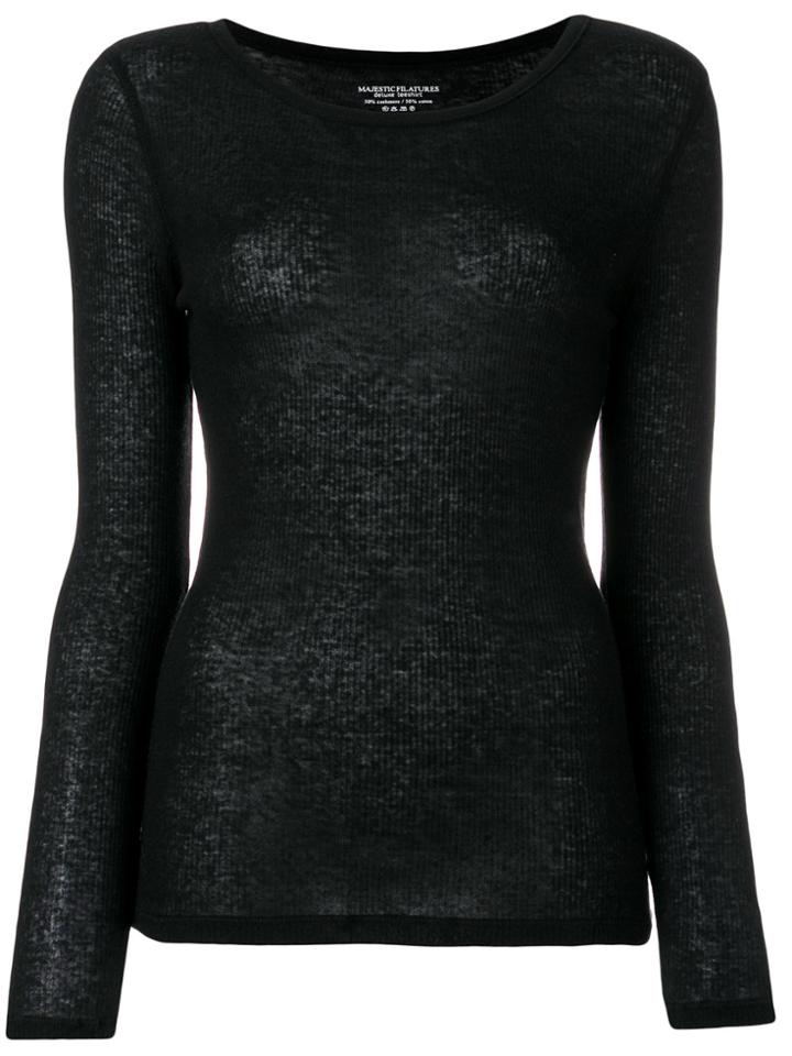 Majestic Filatures Ribbed Shirt - Black