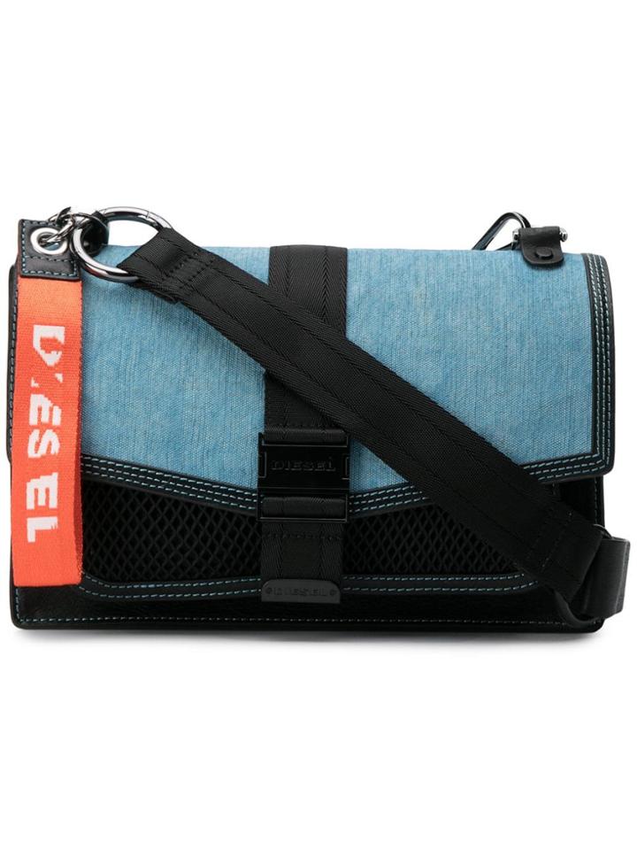 Diesel Patchwork Crossbody Bag - Black