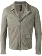 Giorgio Brato Zip Jacket, Men's, Size: 48, Grey, Leather