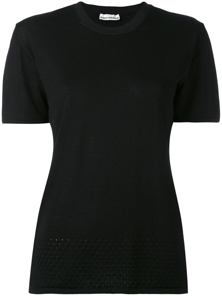 Paco Rabanne Knitted Short Sleeve Top - Black