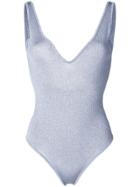 Mrz Deep V-neck Bodysuit - Blue