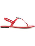 Tory Burch Liana Flat Sandals - Red