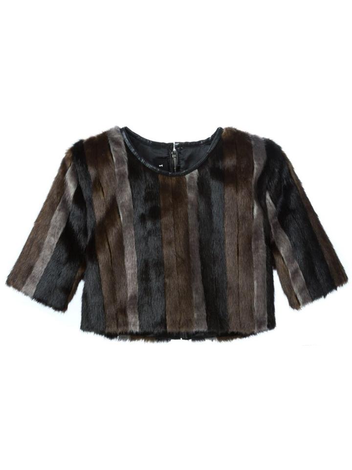 Filles A Papa 'pamela' Top, Women's, Size: 2, Brown, Modacrylic/polyester