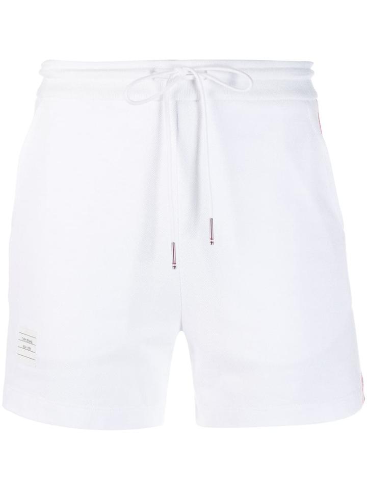 Thom Browne Rwb Stripe Piqué Shorts - White