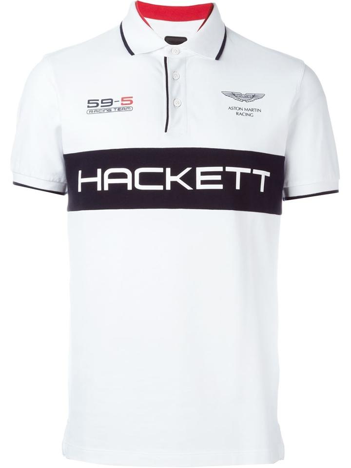 Hackett Aston Martin Racing Polo Shirt, Men's, Size: M, White, Cotton/spandex/elastane
