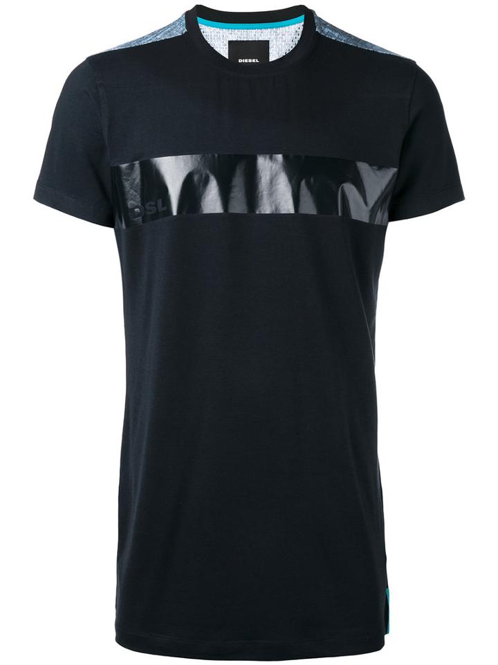 Diesel Tonal Stripe T-shirt, Men's, Size: Small, Blue, Rayon/polyester/spandex/elastane